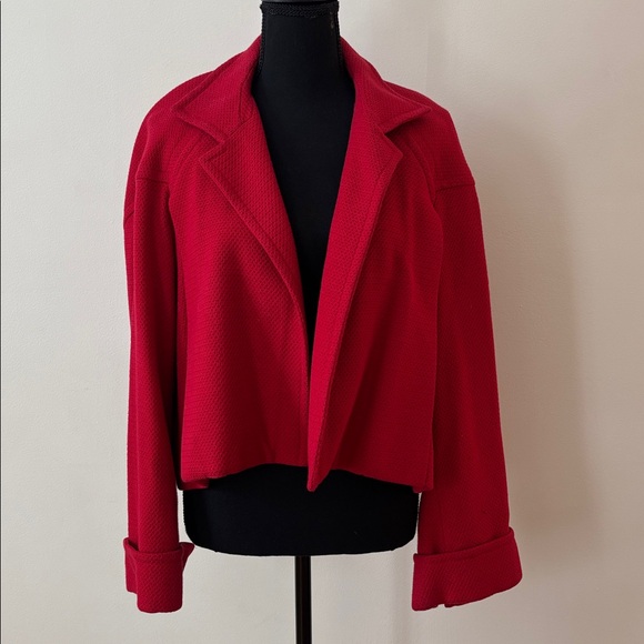 Yves Saint Laurent Rive Gauche Jacket Red Cropped Boxy Vintage Women’s Large